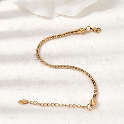 304 Stainless Steel Wheat Chains Bracelets for Women&nbsp;BJEW-A158-02A-G