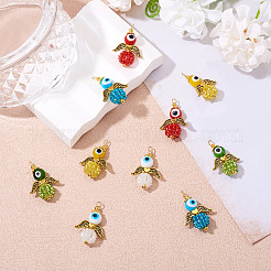 10Pcs 5 Colors Glass Seed Beads Alloy Pendants&nbsp;FIND-TA0005-74