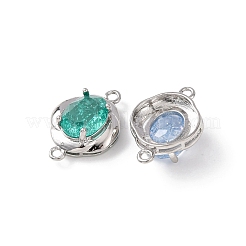 Brass with Glass Connector Charms&nbsp;KK-Z141-10P