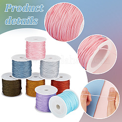 8 Rolls 8 Colors 23M Nylon Braided Cord&nbsp;OCOR-PH0002-62