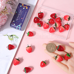 24Pcs 3 Styles Opaque & Transparent Resin Imitation Fruit Pendants&nbsp;RESI-SC0002-99