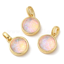 Rack Plating Brass with Synthetic Opal Pendants&nbsp;KK-S370-06G