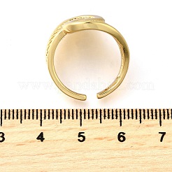 Brass Micro Pave Cubic Zirconia Adjustable Open Cuff Rings for Women&nbsp;RJEW-K292-06G