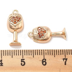 Brass Micro Pave Cubic Zirconia Pendants&nbsp;KK-M102-31G