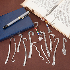 14Pcs 14 Styles Tibetan Style Alloy Bookmarks Findings&nbsp;AJEW-UN0001-69