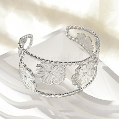 304 Stainless Steel Cuff Bangles for Women&nbsp;BJEW-Z096-04P