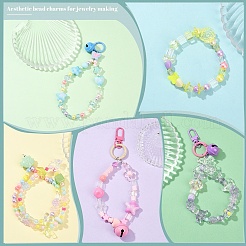 DIY Heart & Flower & Round Acrylic Beads & Alloy Keychain Making Kits&nbsp;DIY-YW0010-88