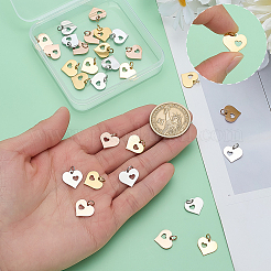 30Pcs 3 Colors 304 Stainless Steel Pendants&nbsp;STAS-ME0001-74