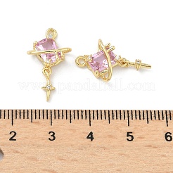 Brass Micro Pave Cubic Zirconia Pendants&nbsp;KK-H537-16G