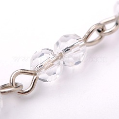 Handmade Round Glass Beads Chains for Necklaces Bracelets Making&nbsp;AJEW-JB00057-01