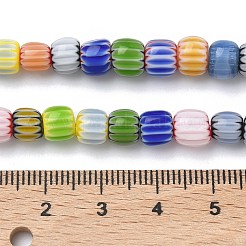 Handmade Millefiori Glass Chevron Beads&nbsp;LAMP-Z019-02B