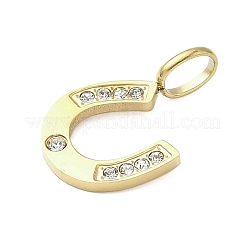 304 Stainless Steel Micro Pave Cubic Zirconia Pendants&nbsp;STAS-D364-04G