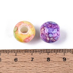 Printed Opaque Acrylic European Beads&nbsp;OACR-Q200-06