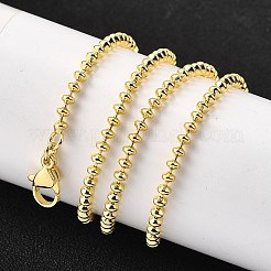3MM Brass Rondelle Link Chain Necklaces&nbsp;NJEW-M108-12G