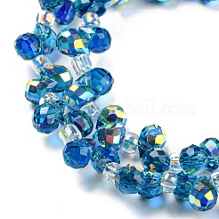 Electroplate Transparent Glass Beads Strands&nbsp;X-EGLA-P052-01A-AB05