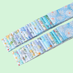 Flower Pattern Cotton Quilting Stripss Fabric&nbsp;DIY-WH20048-013D