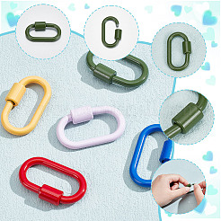 5Pcs 5 Colors Baking Paint Alloy Screw Locking Carabiners&nbsp;FIND-FI0001-12