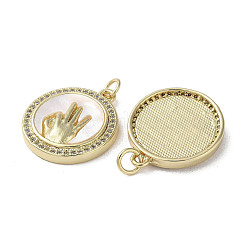 Gesture Theme Brass Micro Pave Cubic Zirconia Pendants&nbsp;KK-G485-18A-G