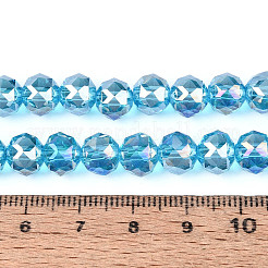 AB Color Plated Transparent Glass Round Beads Strands&nbsp;EGLA-T029-8mm-12T-08