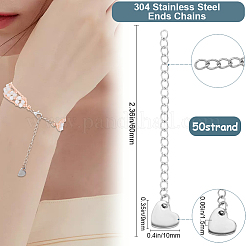 50 Starands 304 Stainless Steel Chain Extender&nbsp;STAS-BBC0005-50B