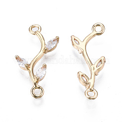 Brass Micro Pave Cubic Zirconia Links Connectors&nbsp;KK-S359-156A-RS