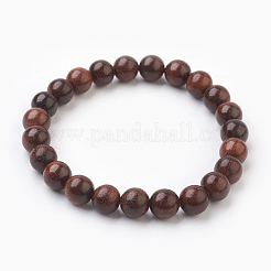 Natural Dyed Sandalwood Beads Stretch Bracelets&nbsp;BJEW-JB03843