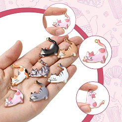 14Pcs 7 Colors Rack Plating Alloy Enamel Pendants&nbsp;FIND-FS0003-03