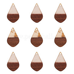 Transparent Resin & Walnut Wood Pendants&nbsp;RESI-CJ0001-51