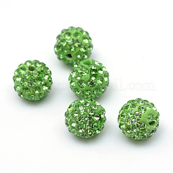 Polymer Clay Pave Rhinestone Beads&nbsp;RB-Q197-10mm-13