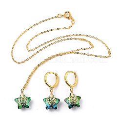 Electroplate Star Glass Jewelry Sets&nbsp;SJEW-JS01120-03
