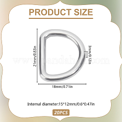 304 Stainless Steel D Rings&nbsp;FIND-WH0072-02P-01