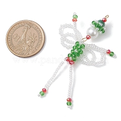 Christmas Glass Seed Elfin Beaded Big Pendants&nbsp;PALLOY-MZ01040-01