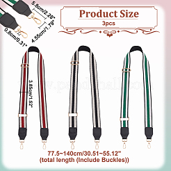 3Pcs 3 Colors Adjustable Stripe Pattern Polyester Webbing Bag Straps&nbsp;FIND-WR0009-50A