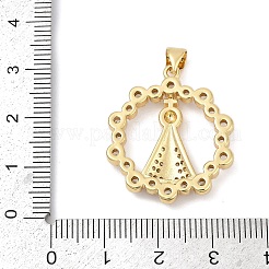Brass Clear Cubic Zirconia Nossa Senhora Aparecida Pendants&nbsp;KK-U058-54G