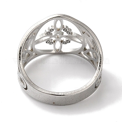 Non-Tarnish 304 Stainless Steel Hollow Witch Knot Wide Finger Rings for Women&nbsp;AJEW-U005-02P