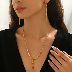 Brass Cone Tassel Necklace & Earrings Sets for Women&nbsp;EF7000