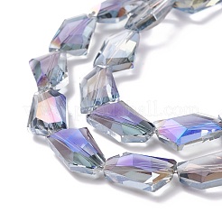 Half Rainbow Plated Glass Bead Strands&nbsp;EGLA-E034-HR01