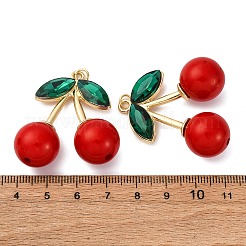Brass Glass Pendants&nbsp;KK-D390-24G