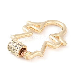 Rack Plating Brass Micro Pave Cubic Zirconia keychain Clasps&nbsp;KK-K374-03C-G