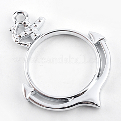 Rack Plating Alloy Anchor Open Back Bezel Pendants&nbsp;PALLOY-S047-05D-FF