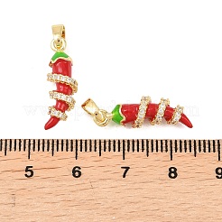 Brass Micro Pave Clear Cubic Zirconia Pendants&nbsp;KK-F931-06G