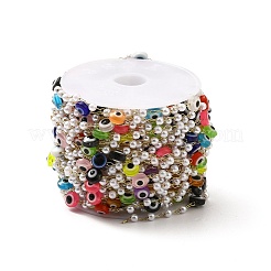 Handmade Evil Eye and Plastic Beaded Chains&nbsp;CHS-I019-04G-01