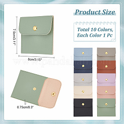 10Pcs 10 Colors PU Imitation Leather Jewelry Storage Bags&nbsp;ABAG-NB0001-94