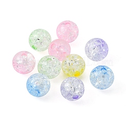 100Pcs 5 Colors Transparent Crackle Acrylic Beads&nbsp;CACR-FS0001-02