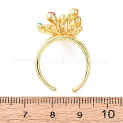 Brass Micro Pave Cubic Zirconia Cuff Open Rings&nbsp;RJEW-C153-03G