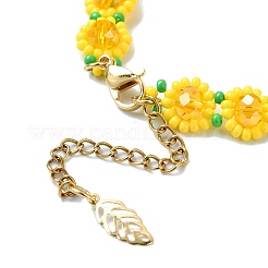 Sunflower Woven Glass Beaded Bracelets&nbsp;BJEW-MZ00098