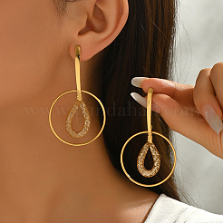 Iron Hollow Circle Dangle Stud Earrings&nbsp;RS3089