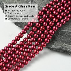 Eco-Friendly Dyed Glass Pearl Beads Strands&nbsp;HY-A008-5mm-RB084