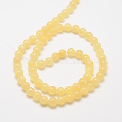 Natural Yellow Jade Bead Strands&nbsp;G-K121-01-12mm