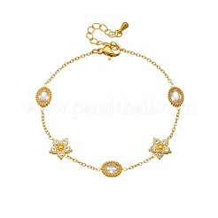 304 Stainless Steel Pave Clear Cubic Zirconia Link Bracelets&nbsp;WG6625B-03
